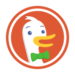 Maskot och logotyp för Duck duck go